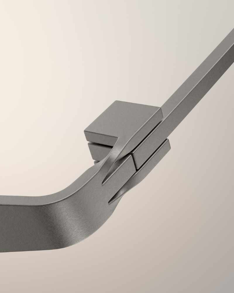 Aaron wears blok titanium - hinge